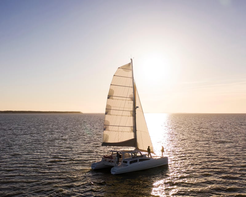 Sunset Catamaran Sail Past Fort Sumter in Charleston