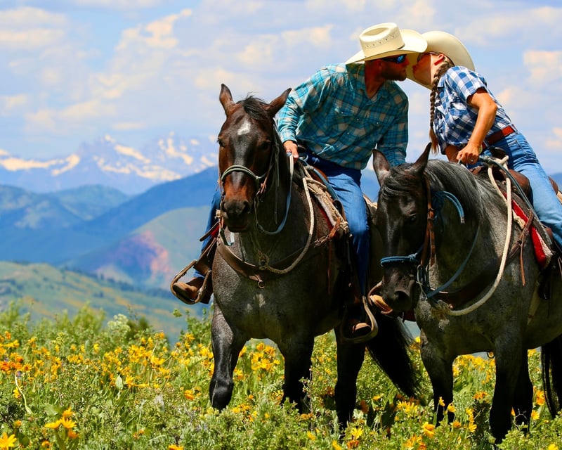 Sunset Horseback Ride in Bridger-Teton National Forest