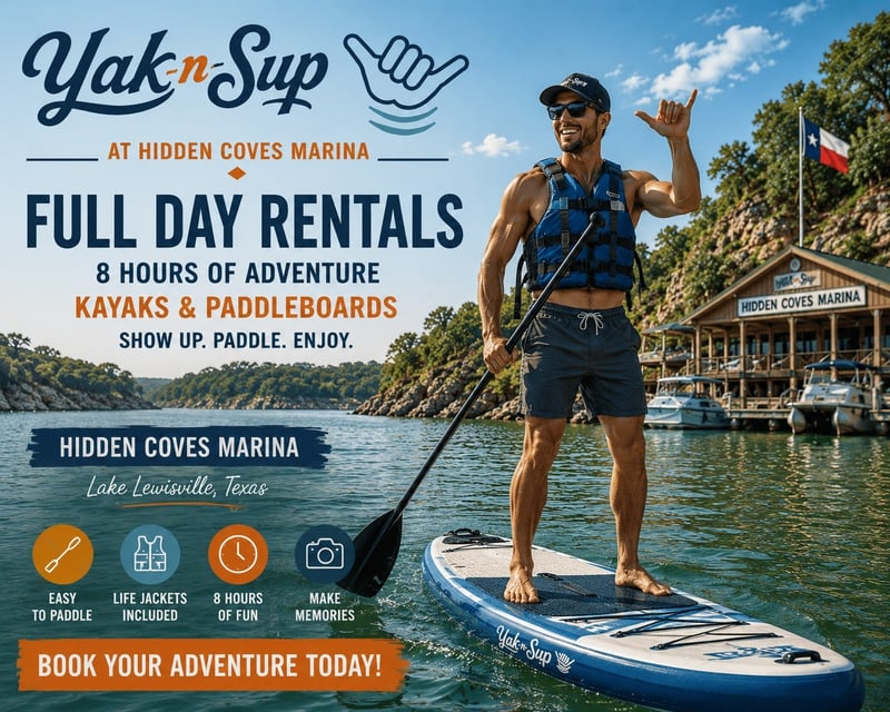 Full-Day Kayak & Paddleboard Rentals on Lake Lewisville