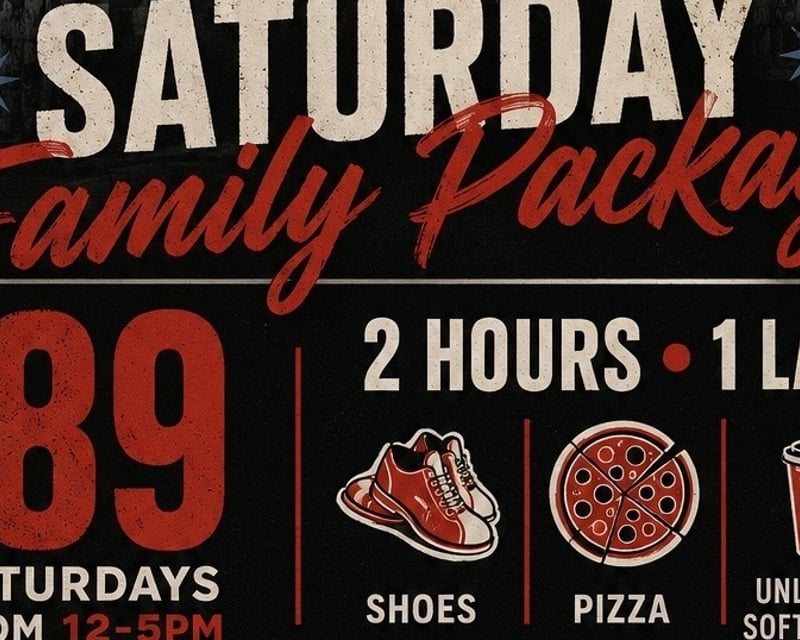 Saturday 2-Lane Family Bowling Package in Elk Grove
