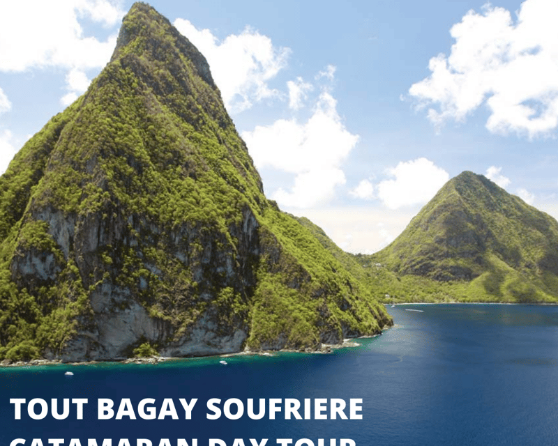 St. Lucia Catamaran Tour to the Pitons & Drive-In Volcano