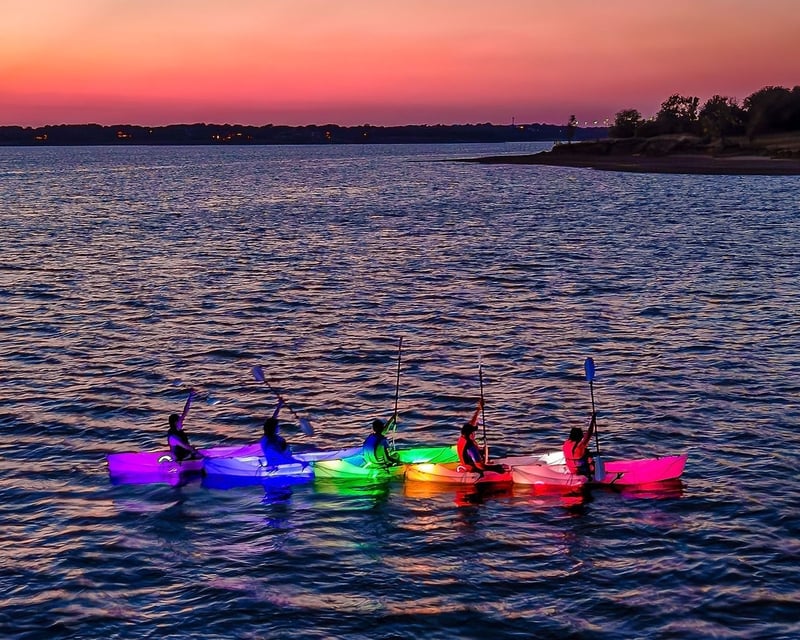 Sunset Glow Kayak Tour with Music on Lake Lewisville