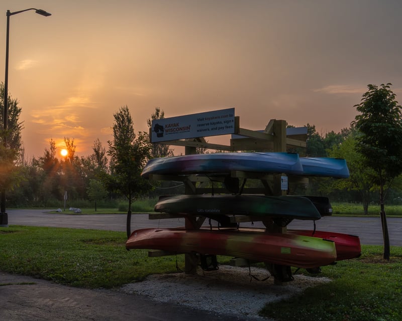 Self-Serve East River Kayak Rental in Bellevue, WI