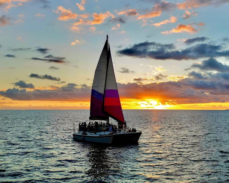 Maui Sunset Sail on a Floating Tiki Bar Catamaran