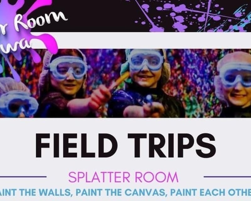 Neon Splatter Paint Room Field Trip in Des Moines