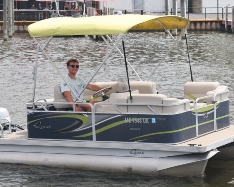14' Pontoon Boat Rental in Saugatuck