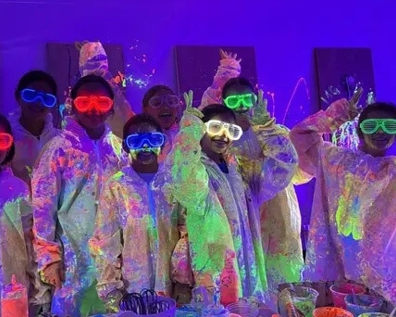 Glow-in-the-Dark Splatter Paint Party in Greenville