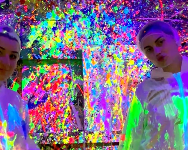Adult & Child Glow Splatter Painting in Sandy Springs