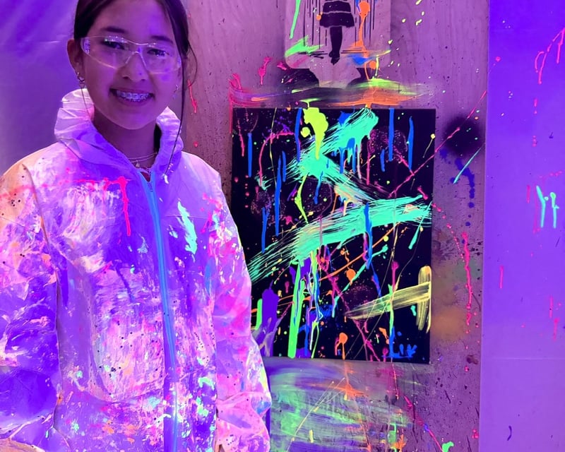 Glow-in-the-Dark Splatter Paint Session in Greenville