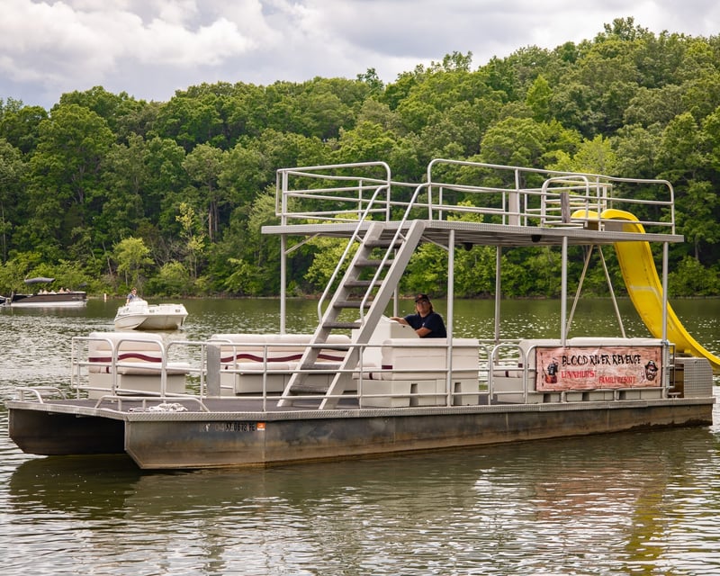 Double Decker Pontoon Boat Rental with Slide in Murray, KY