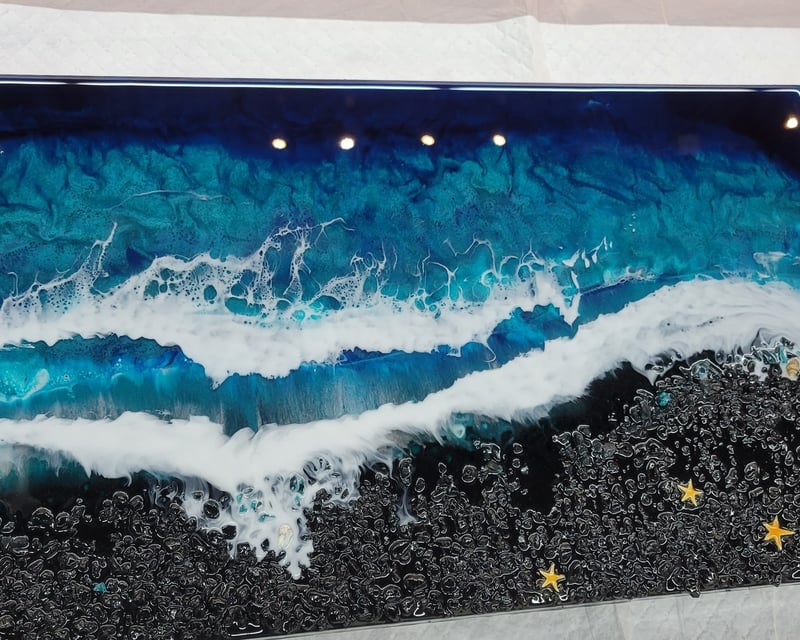 Resin Beach Scene Art Class in Red Oak, TX