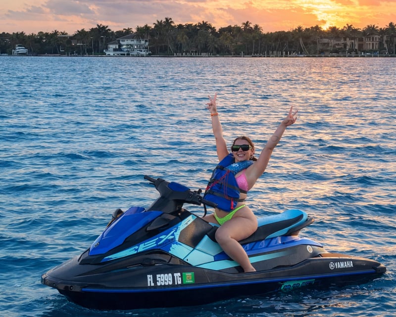 Jet Ski Rental Past Coconut Grove Mansions in Miami