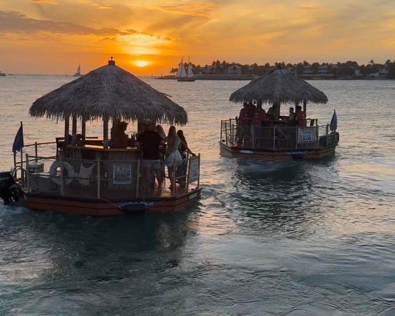 Key West Tiki Boat Sunset Cruise Past Mallory Square