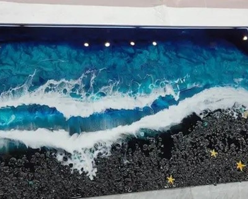 Resin Beach Scene Art Class in Kansas City