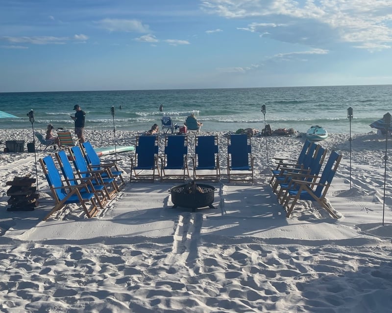 Private Beach Bonfire Setup in Walton County Near Destin