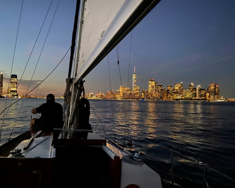 Private Night Sail Past Statue of Liberty in New York City