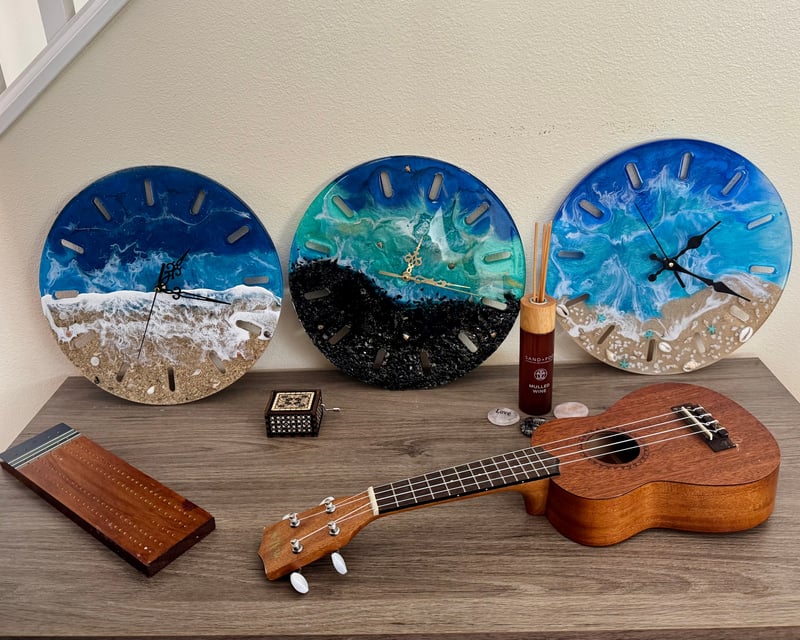 Ocean Epoxy Resin Clock Workshop in Paia, Maui