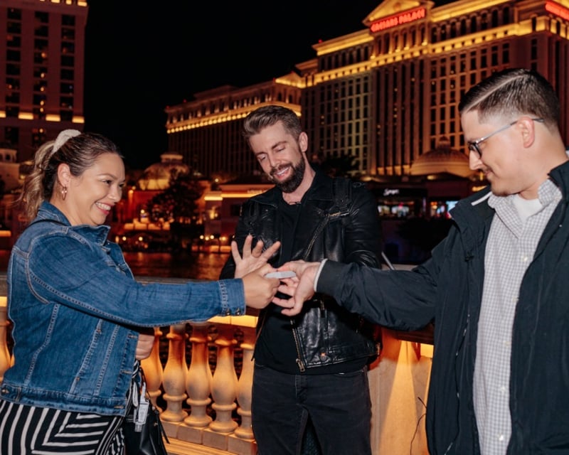 Close-Up Magic Proposal by the Fountains in Las Vegas