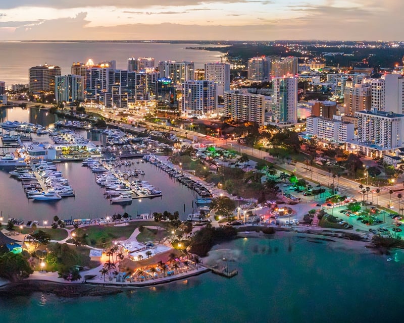 Downtown Sarasota Helicopter Tour Over St. Armands Circle