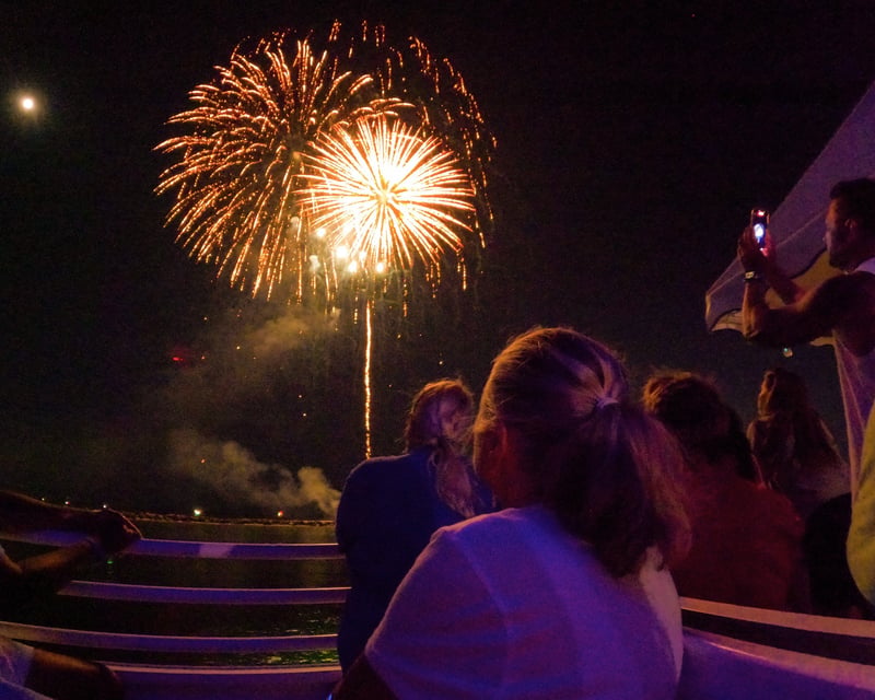 Cruise Destin Harbor During a Fireworks Show