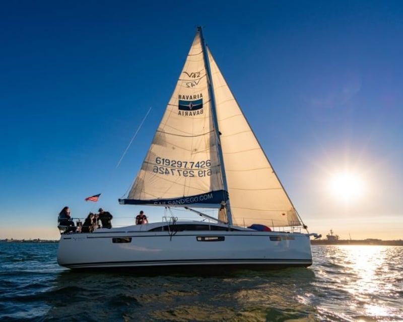 Sunset Sail on a 40' Sailboat in San Diego