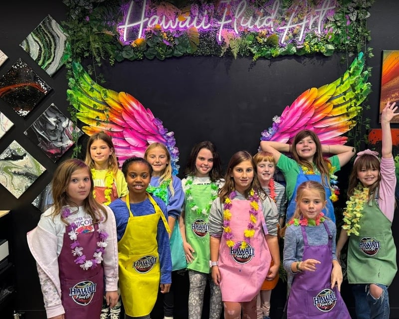 Fluid Art Birthday Party in Arlington for Kids & Adults