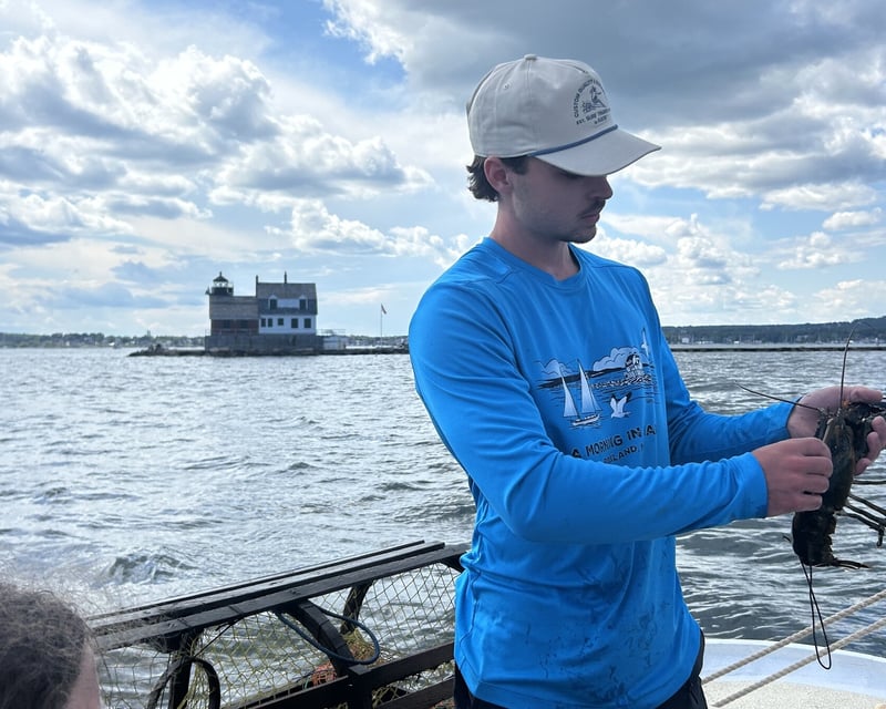 Lobstering Sail Past Rockland Breakwater Lighthouse