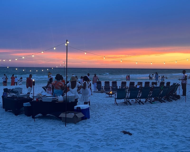 Private Beach Bonfire Setup in Panama City