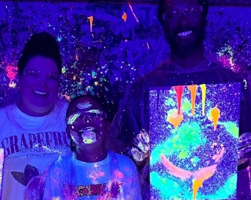 Glow-in-the-Dark Splatter Art Class in Sacramento