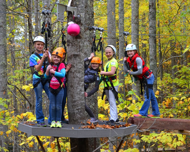 Family Treetop Zip Line Course in Scaly Mountain, NC