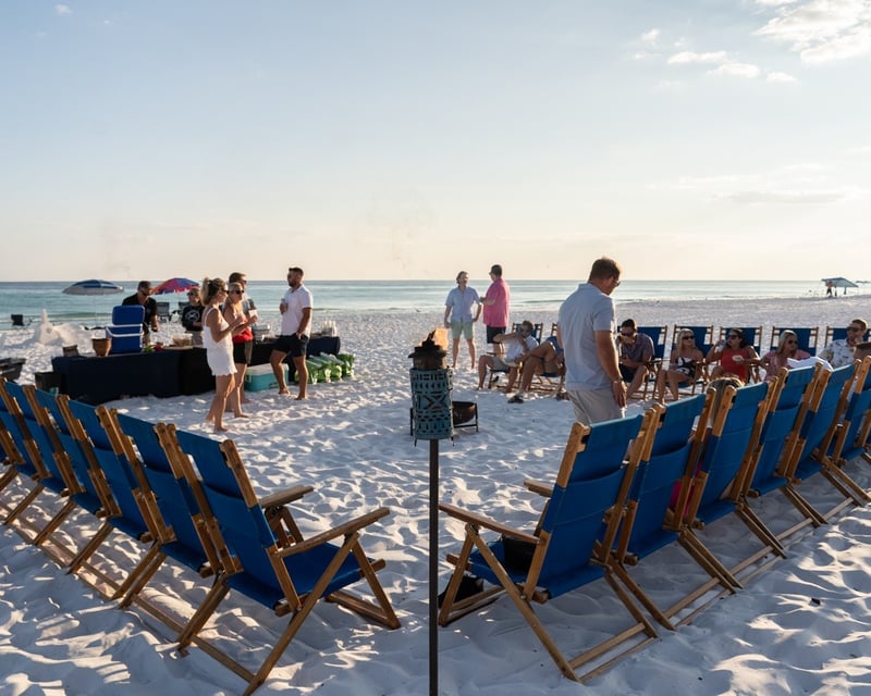 Private Beach Bonfire Setup in Walton County Near Destin