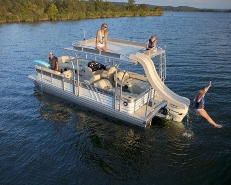 Slide Pontoon Rental on Flathead Lake