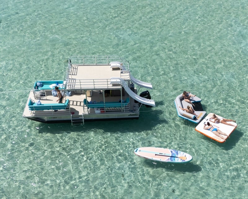 Double-Slide Pontoon Boat Rental in Fort Walton Beach