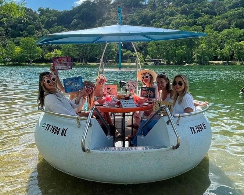 Dog-Friendly Donut Boat Rental on Lake Austin