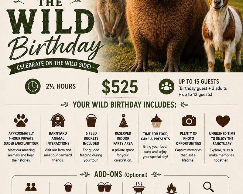 Private Animal Sanctuary Birthday Party in Alva
