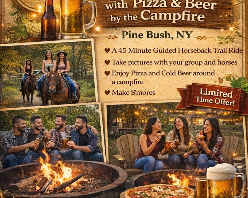 Horseback Trail Ride & Fire Pit Hangout in Pine Bush