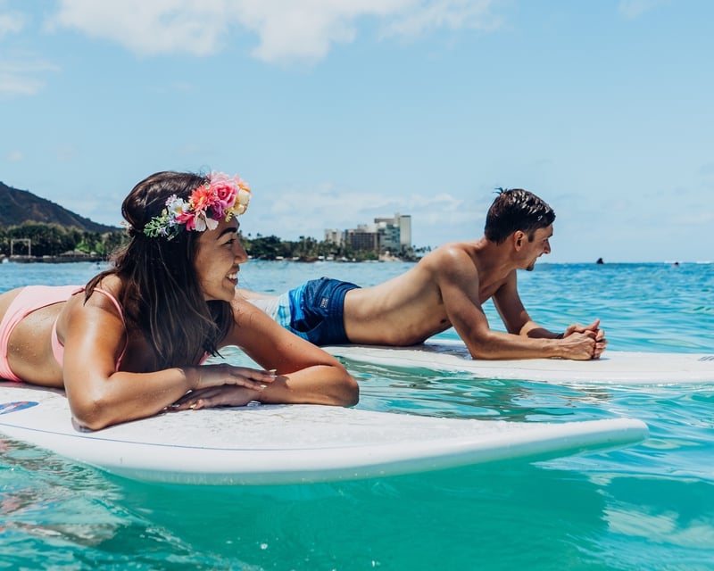 Catch Your First Wave Together in Waikiki