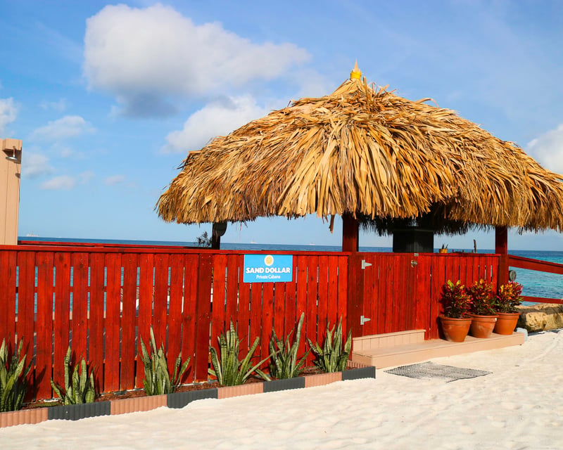 Private Beach Cabana Rental on De Palm Island Aruba