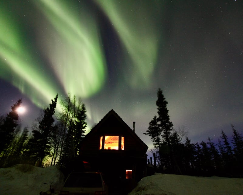 Northern Lights Lodge Viewing Near Fairbanks