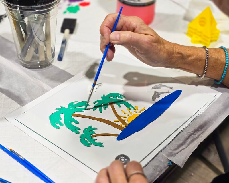Glass Painting & Resin Mosaic Frame Class in Red Oak, TX