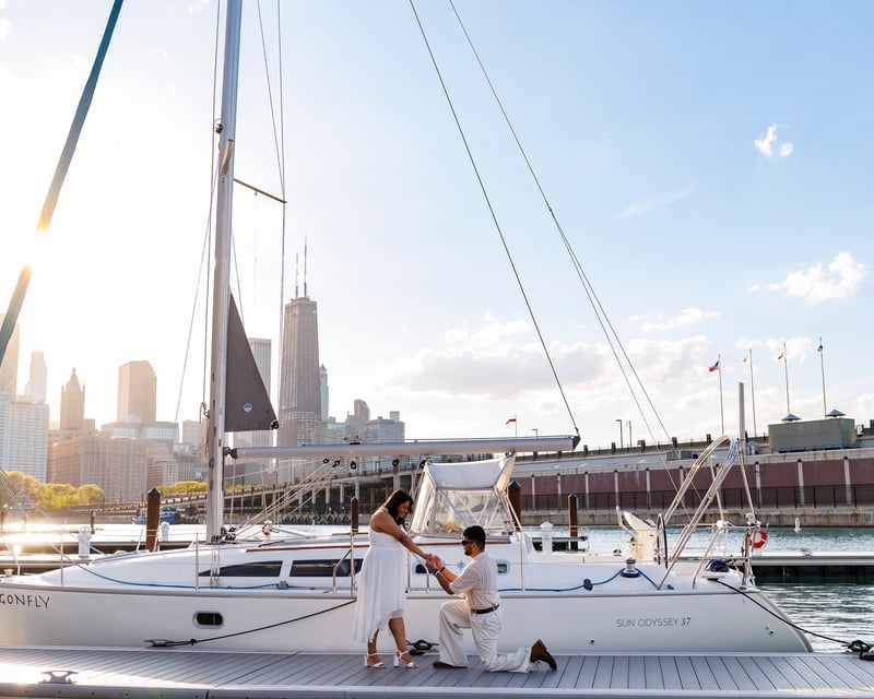 Chicago Engagement Sailing Cruise