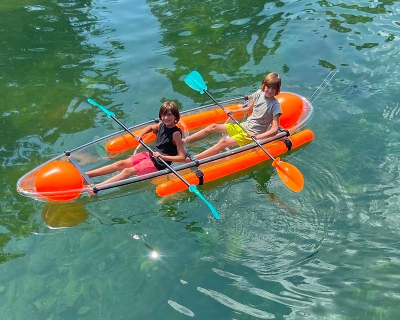 Clear Tandem Kayak Rental on Lake Austin