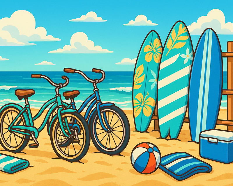 Full-Day Bike & Surfboard Rentals in Jacksonville Beach