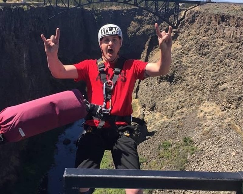 300' Bridge Bungee Jump Over Crooked River, Oregon