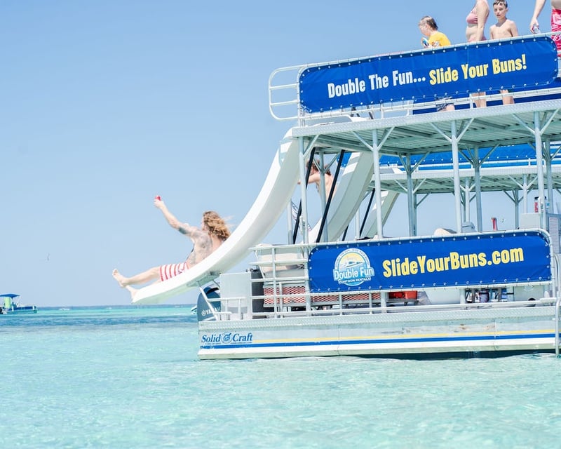 Double-Decker Pontoon Rental with Waterslides in Destin