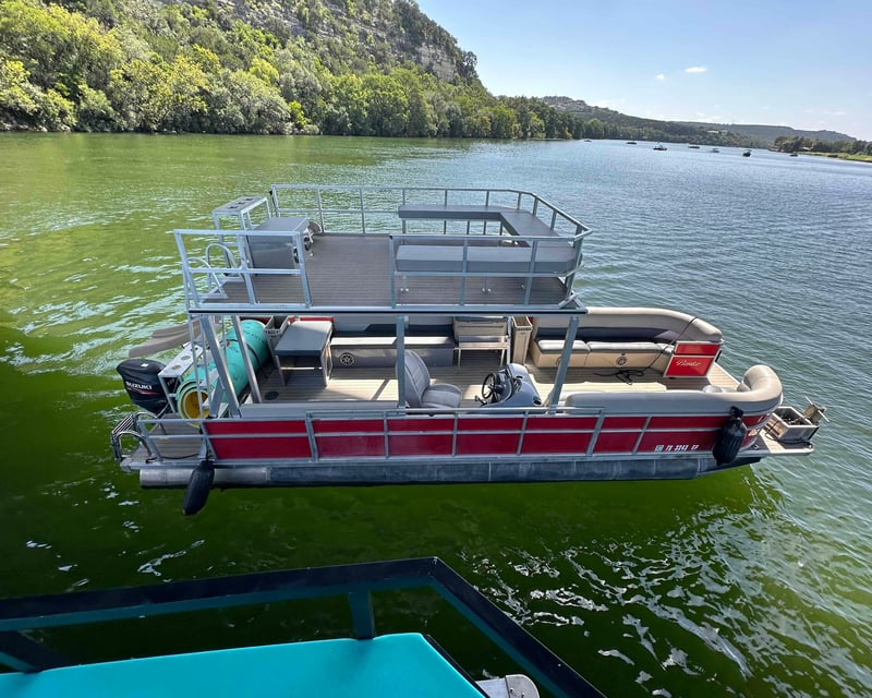 Self-Drive Double Decker Waterslide Boat on Lake Austin