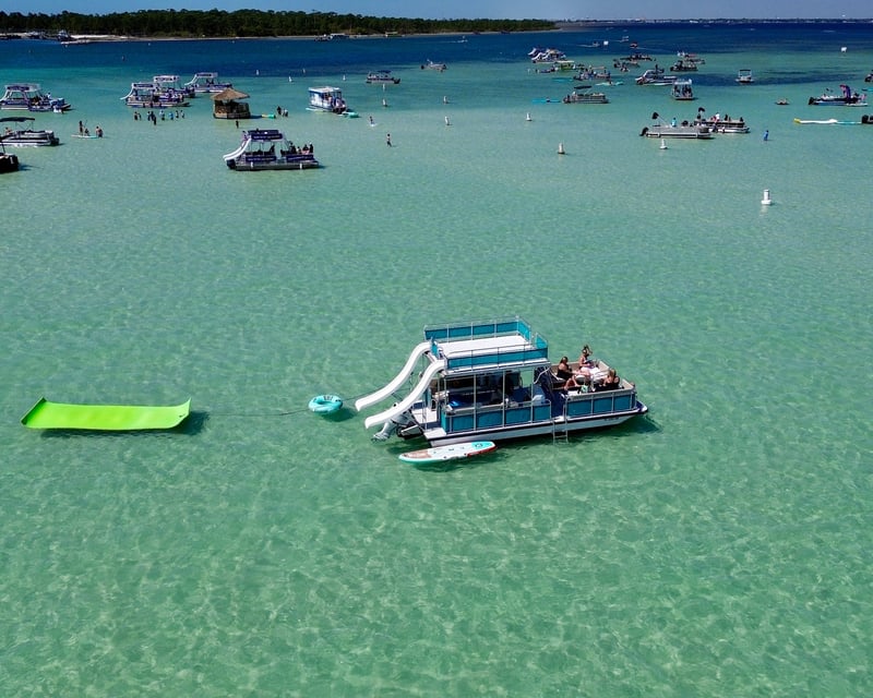 Captained Pontoon Rental to Crab Island with Slide