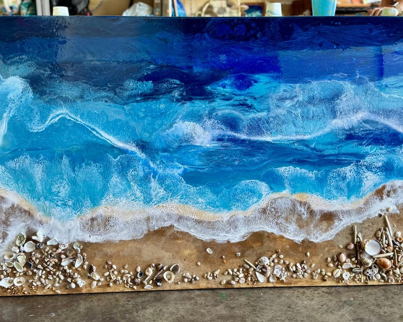 Ocean-Inspired Epoxy Resin Painting Workshop in Maui