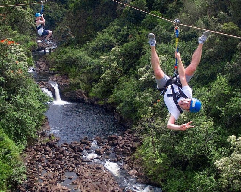 Zipline Over Umauma Falls on a 9-Line Tour