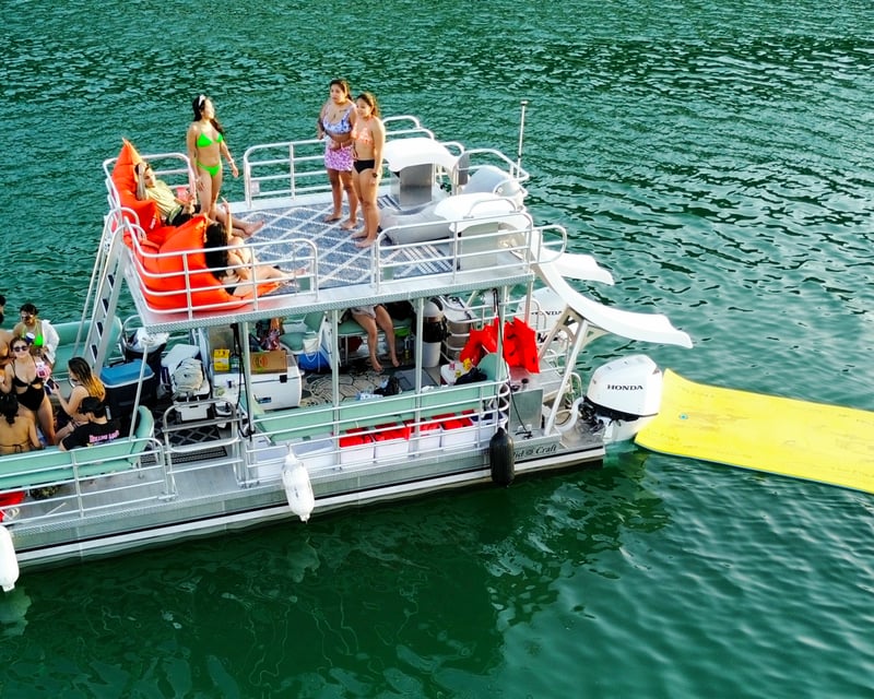 Lake Travis Double Decker Boat Charter with Water Slides